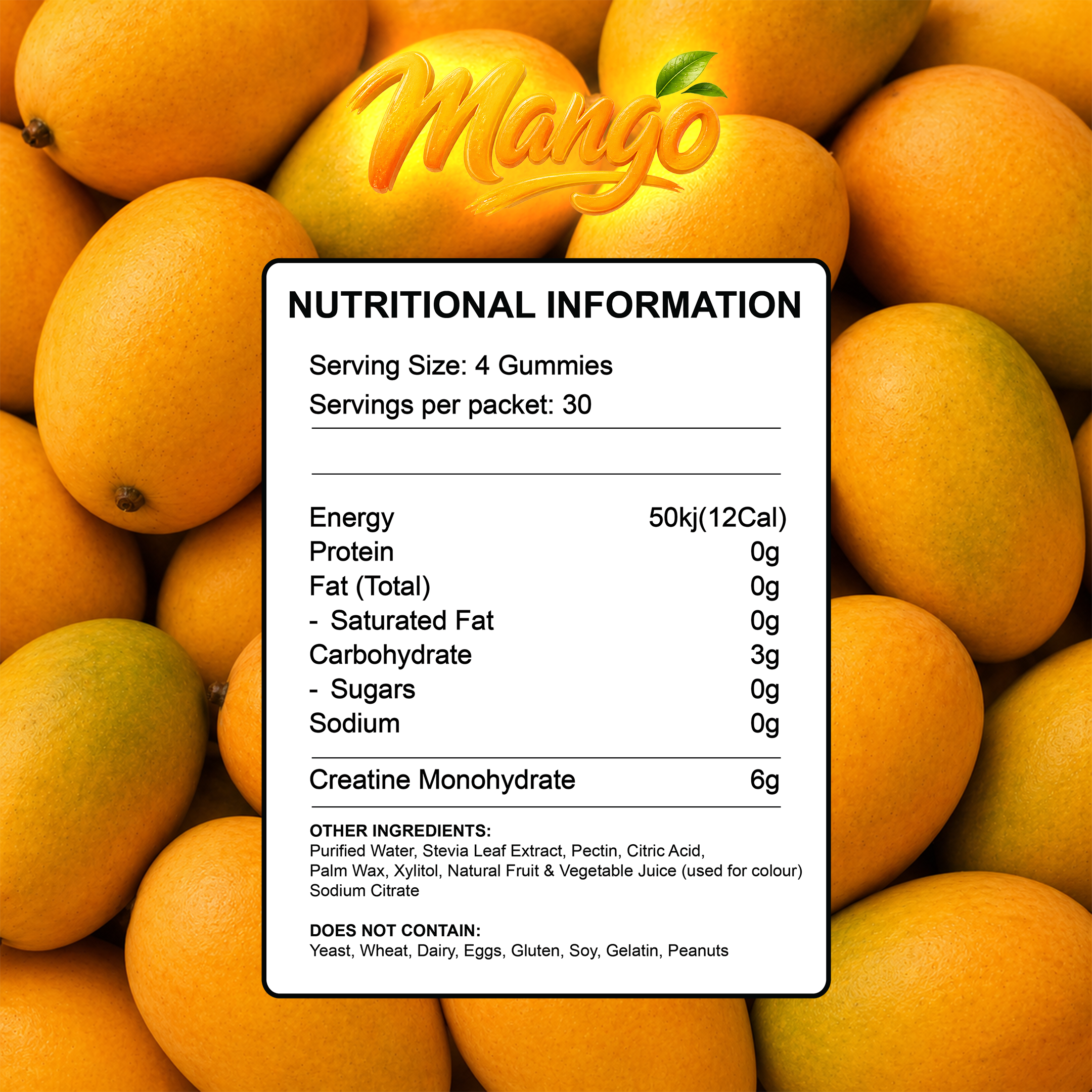 Mango Flavour - Nutritional Panel